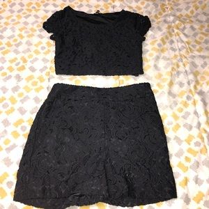 CLEARANCE Express black lace 2 piece set